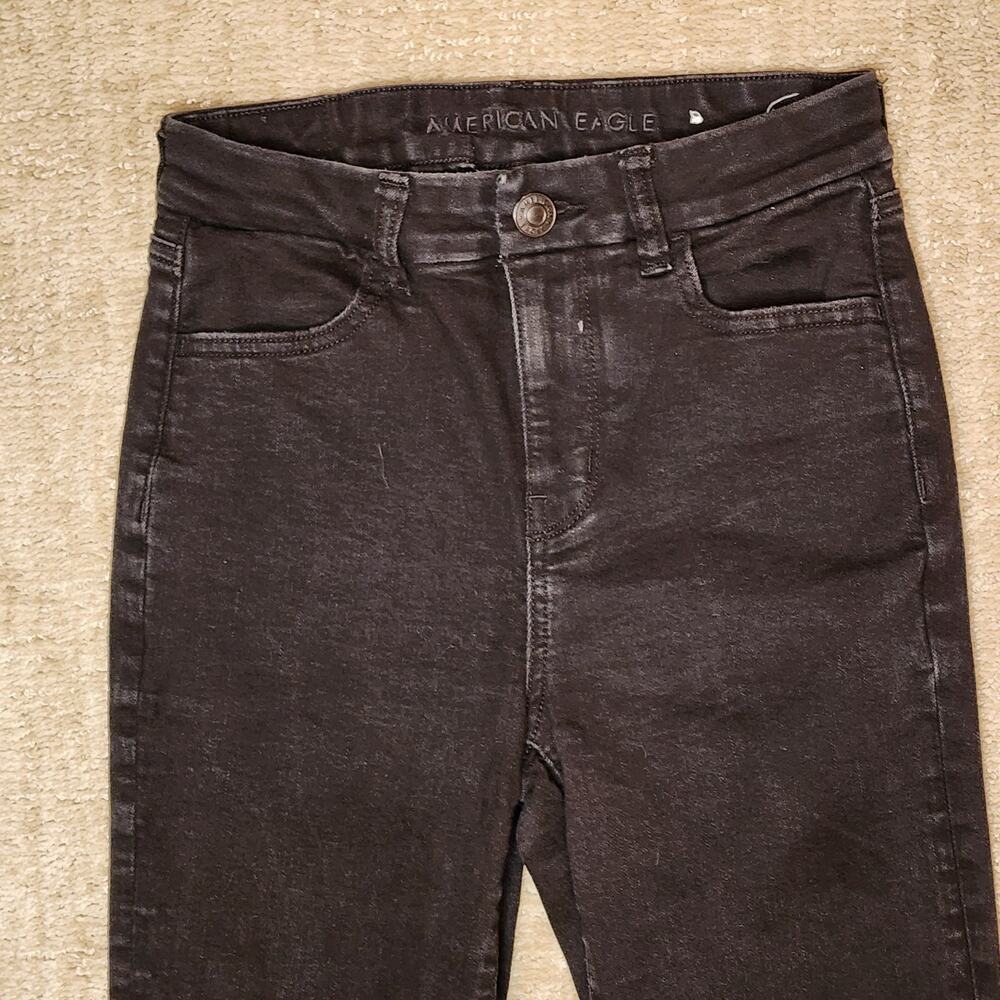 American Eagle Black Curvy Hi Rise Jeggings Women's Size 4 Long